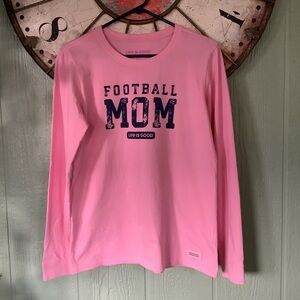 Life is Good Size Medium long sleeve crusher pink navy graphics t shirt